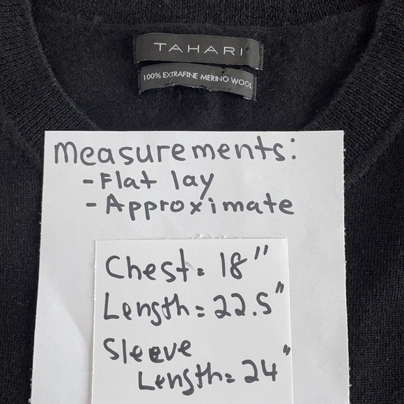 TAHARI Black long sleeve sweater, Size small - Picture 4 of 4